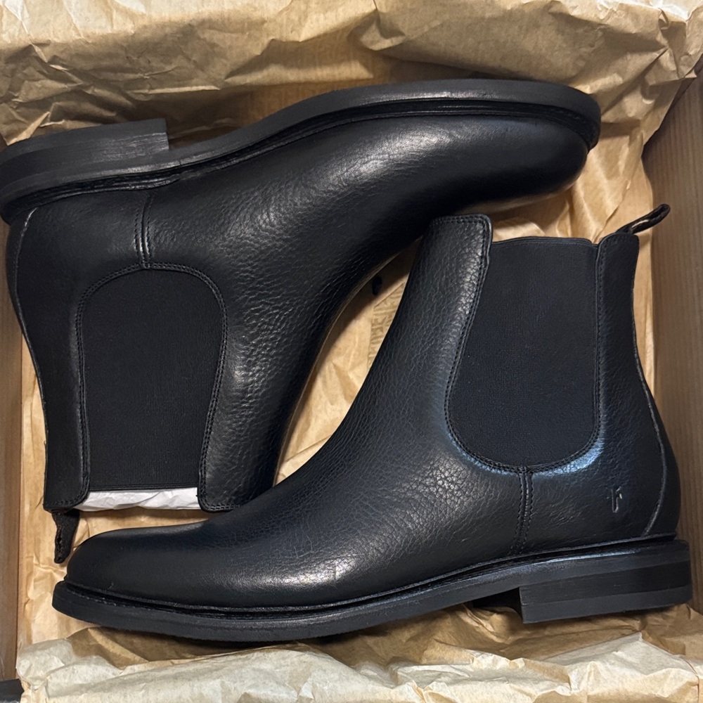 Frye Black Leather Chelsea Boots